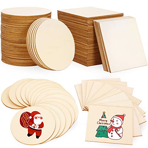 100pcs DIY wooden slices wood circles for crafts wood ornament