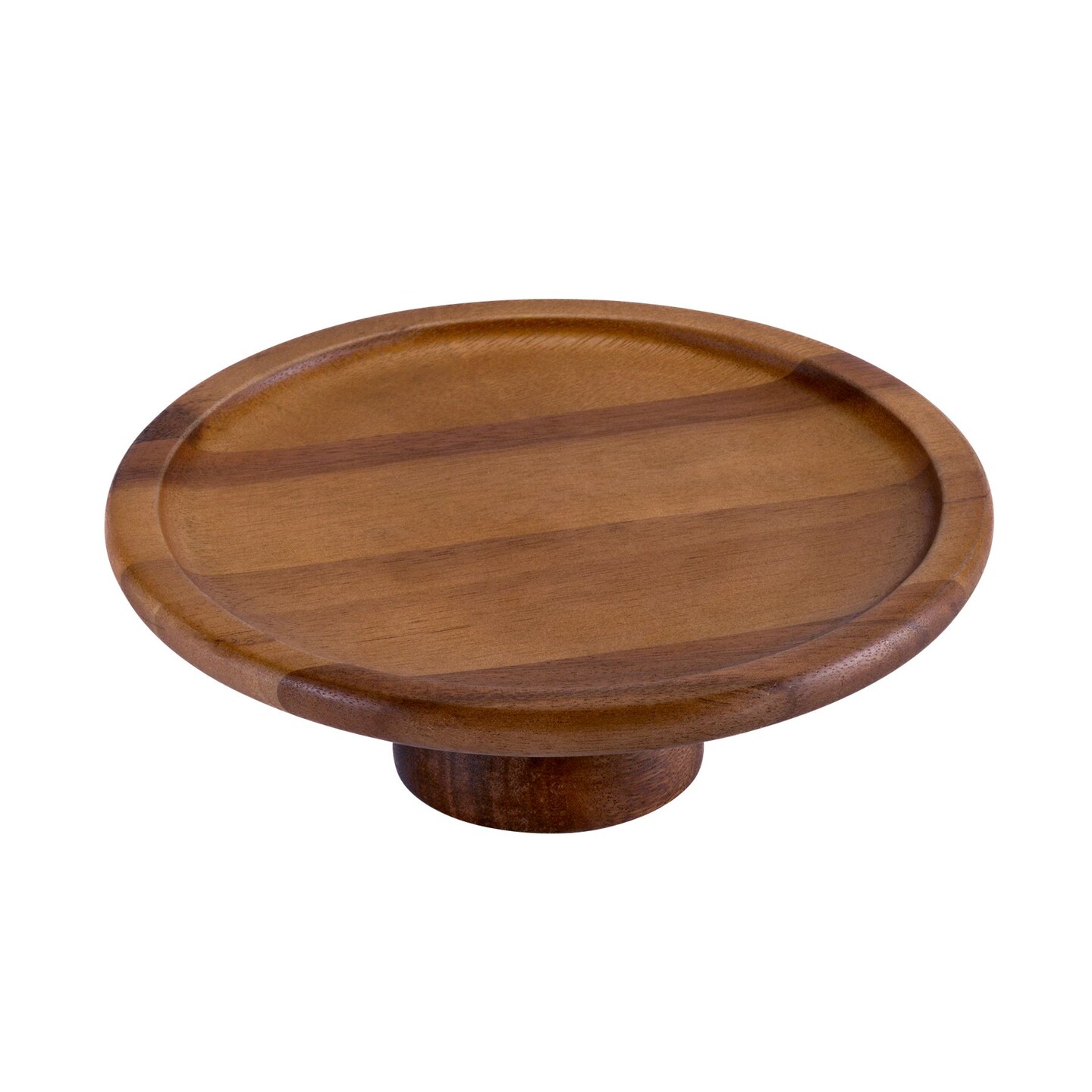 Kalmar Home Cake Stand - Black and Natural Acacia Base in Two Different sizes