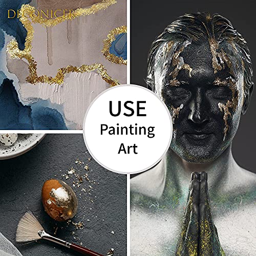 DECONICER 300pcs Imitaion Gold Leaf Sheets for Resin.3 Multi-Color Gold Foil Sheets (Gold,Silver,Rose Gold) are Suitable for Art,Crafts,Resin,Painting,Furniture,Decoration.3.15×3.35 inches.