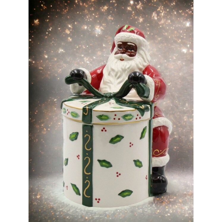 Decorative Christmas Holiday Themed Plastic Containers Jars with Stackable Lids for Cookies, Snacks, Candies, Treats Gnomes, Gingerbread Men, Snowmen