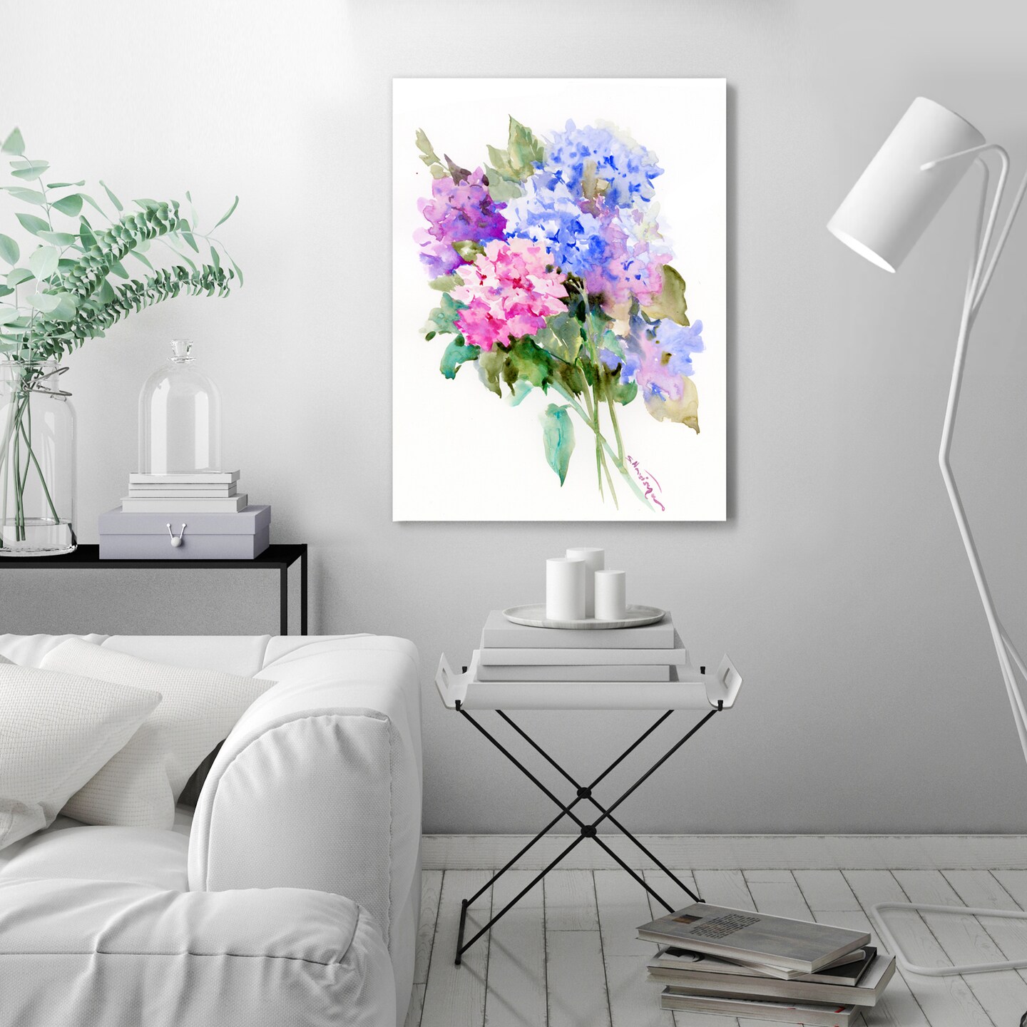 Hydrangea Flowers  by Suren Nersisyan  Gallery Wrapped Canvas - Americanflat