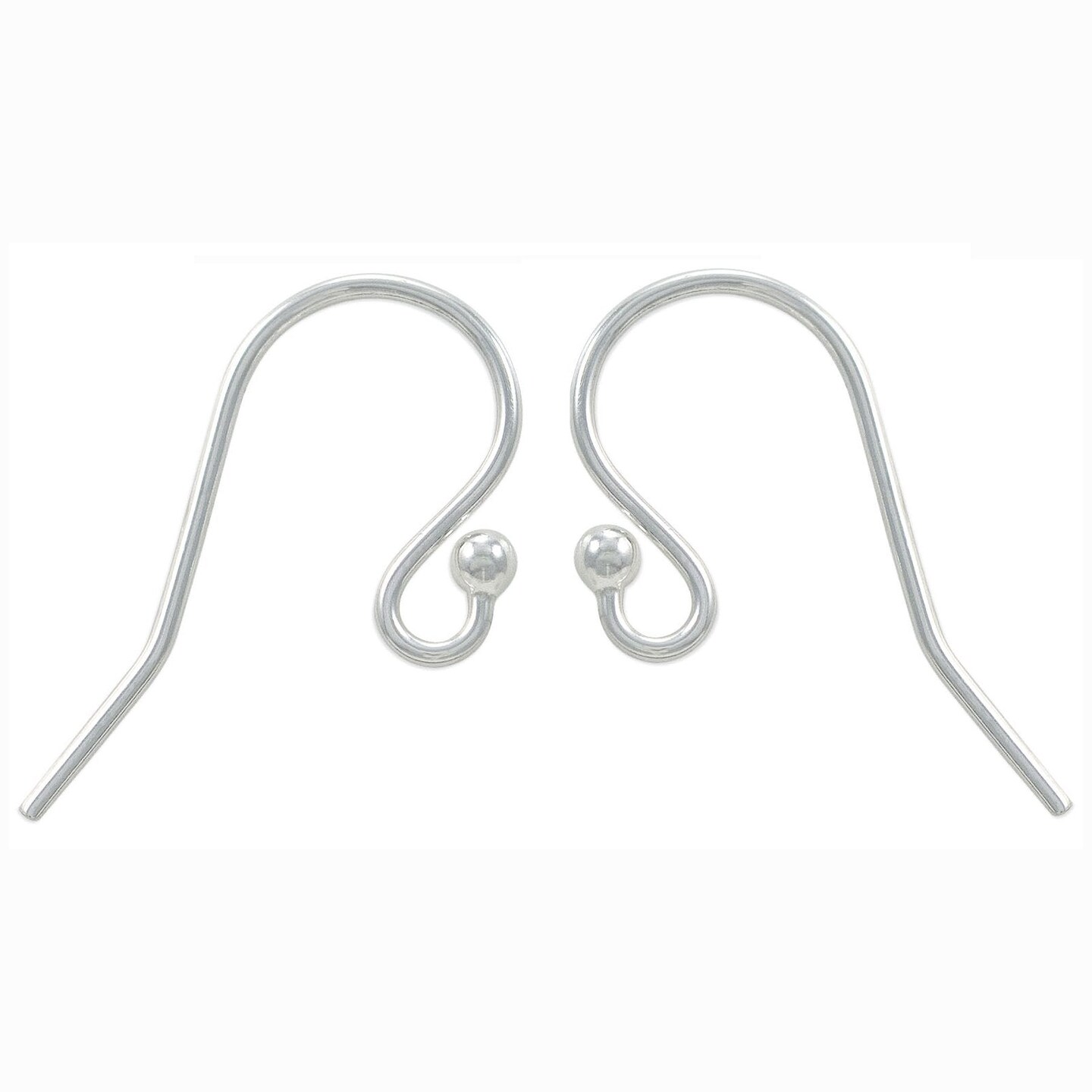 JewelrySupply Sterling Silber Fish Hook Earring Wires with 2mm Bead (1 Pair  of Sterling Silver Earrings)