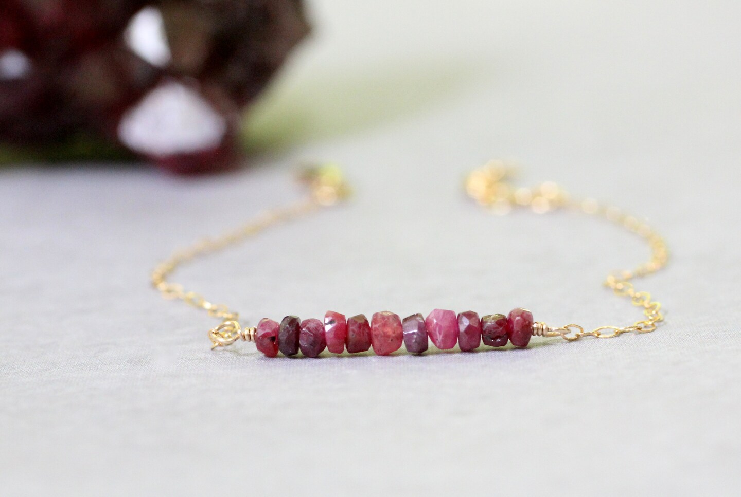 Dainty store ruby bracelet