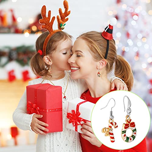 100 Pieces Cute Christmas Charms Pendants Xmas Santa Claus Pendants Mini Alloy Charms DIY Reindeer Pendants Snowman Charms for Necklace Bracelet Earrings Crafting Decoration Supplies