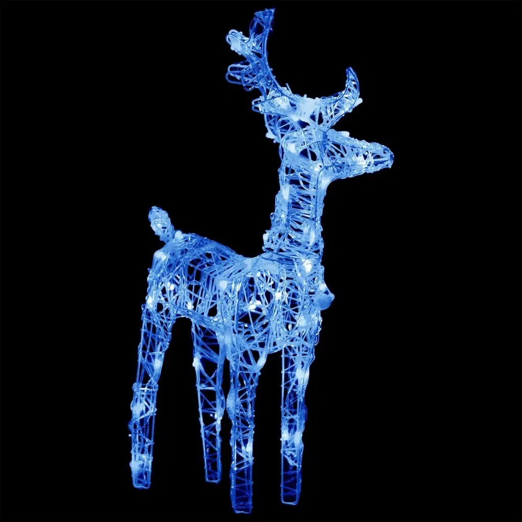 Acrylic Reindeers & Sleigh Christmas Decoration 51.2" with 160 LEDs