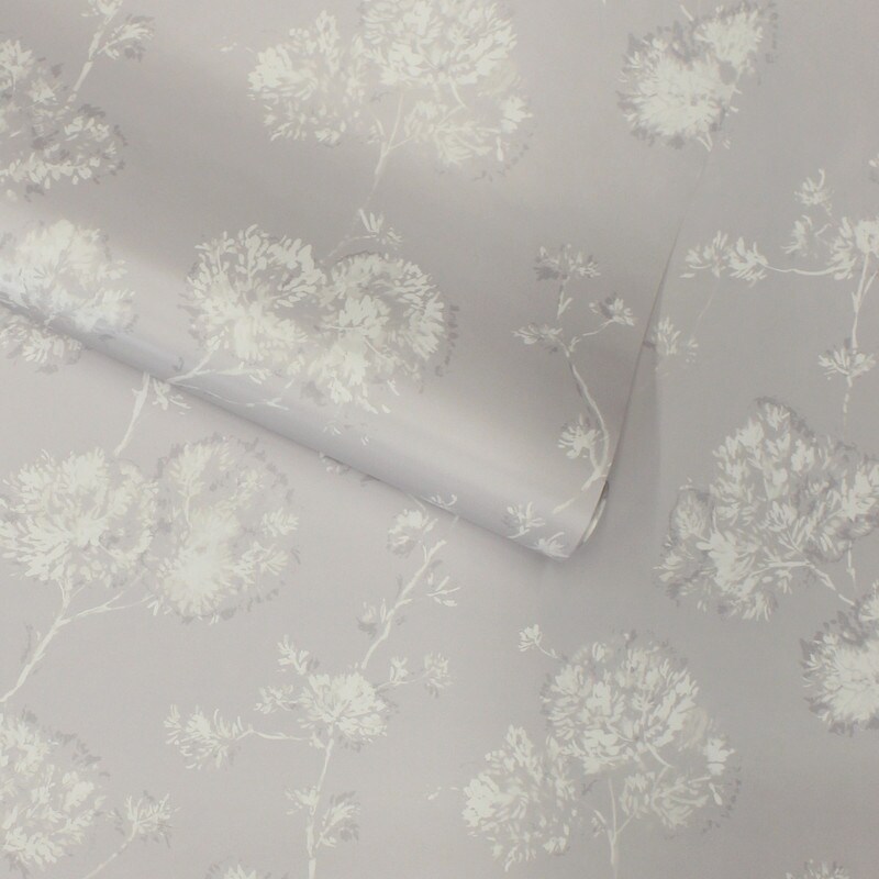 Tempaper Sun-Bleached Floral Peel and Stick Wallpaper Powder Grey/White