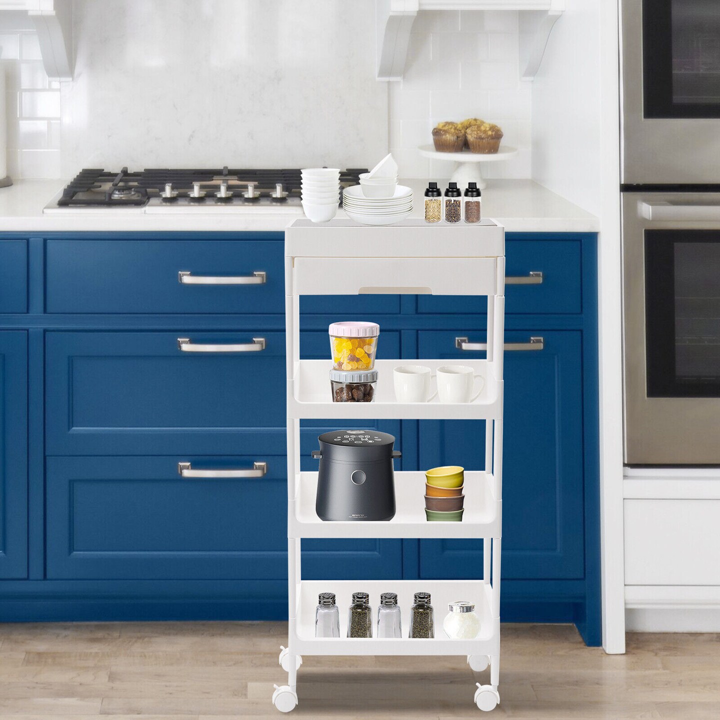 Slim Rolling Storage Cart Organizer