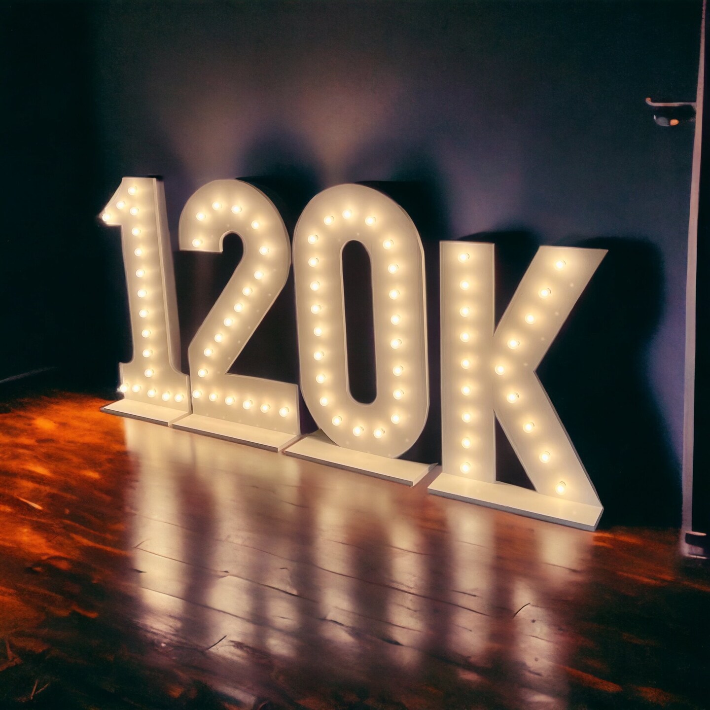 Large flat marquee lighted custom numbers and letters makerplace by