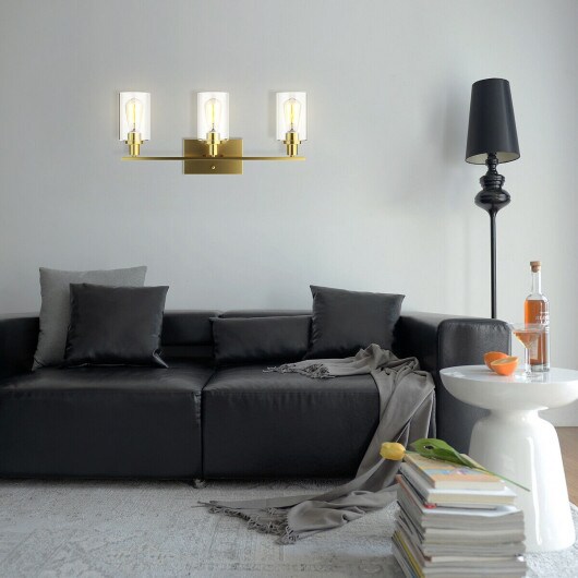 3-Light Modern Bathroom Wall Sconce with Clear Glass Shade