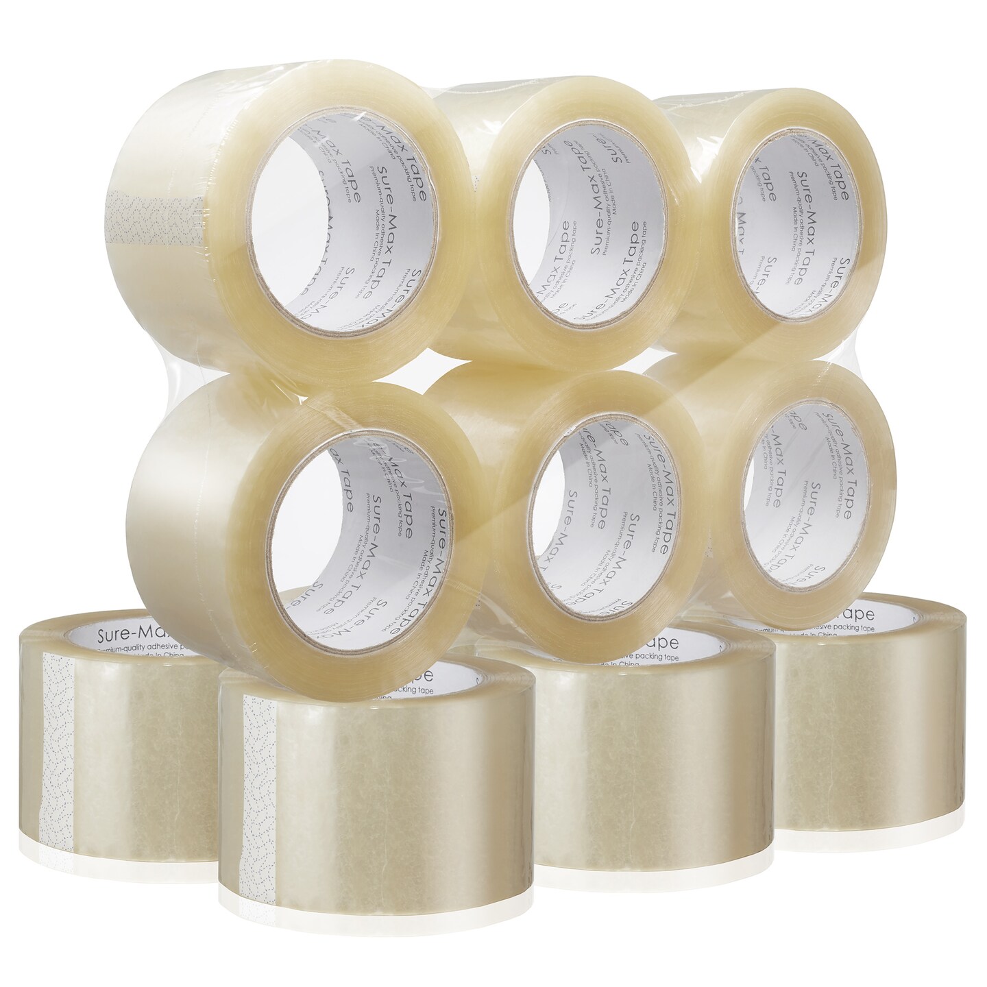 Sure-Max 12 Rolls Extra-Wide Shipping &#x26; Packing Tape (3&#x22; x 110 yard/330&#x27; each) - Moving &#x26; Adhesive Carton Sealing - 2.0mil Clear