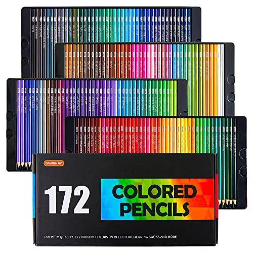 Shuttle Art 172 Colored Pencils Soft Core Color Pencil Set for Adult  Coloring