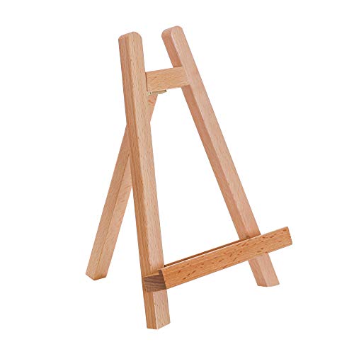 U.S. Art Supply 10.5 Small Tabletop Display Stand A-Frame Artist Easel -  Beechwood Tripod, Kids Student Classroom School Painting Party Table  Desktop Easel - Portable Canvas Photo Picture Sign Holder, 1-Pack
