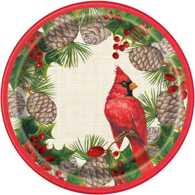Red Cardinal Christmas Round 7&#x22; Dessert Plates, 8ct