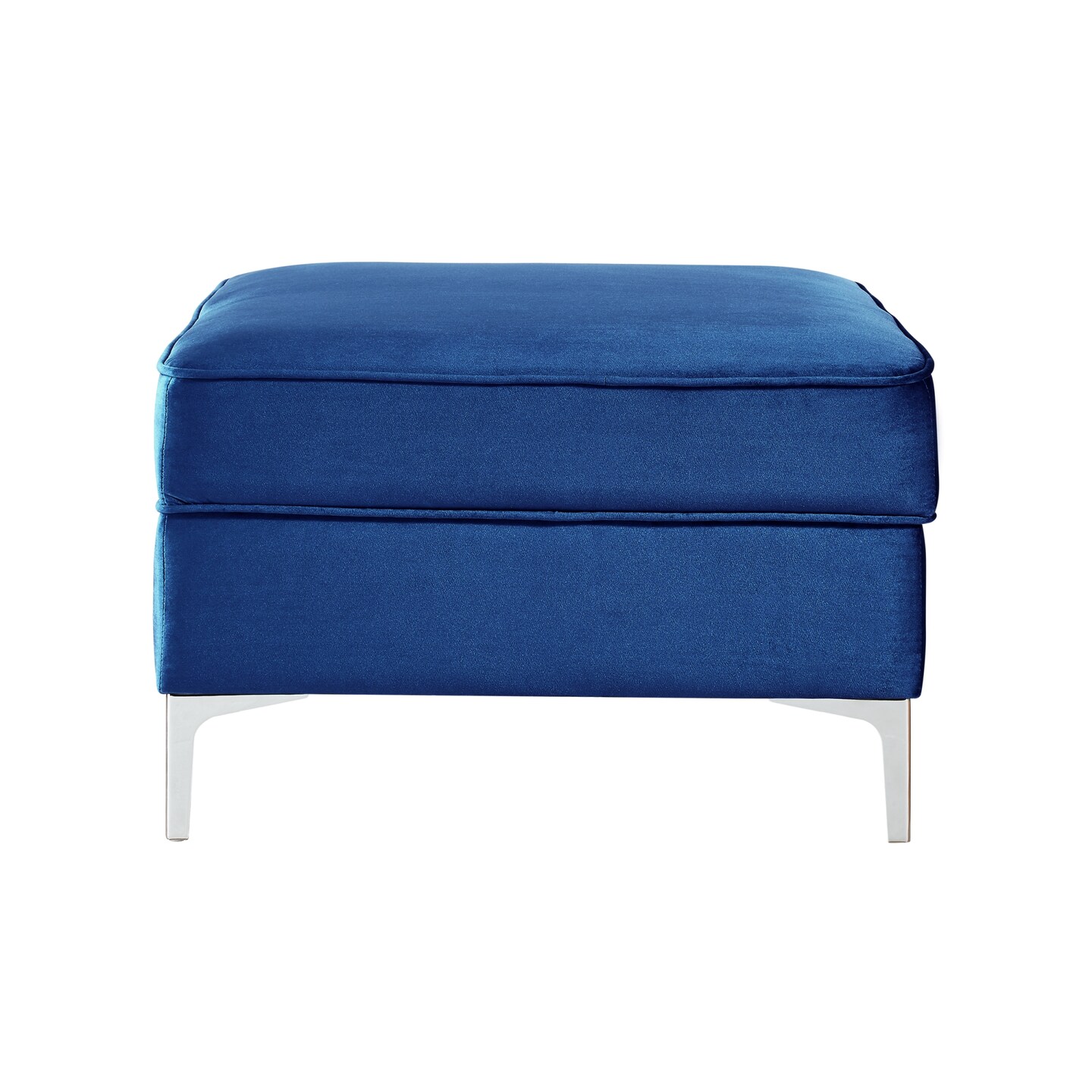 Olivia Velvet Metal Y-Leg Square Storage Ottoman