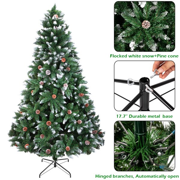 Christmas Tree Flocking Spray White Tree Plus Pine Cone