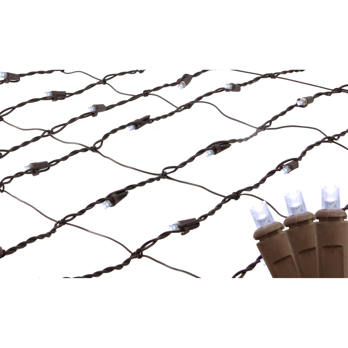 Northlight 2&#x27; x 8&#x27; Pure White LED Tree Trunk Wrap Christmas Lights, Brown Wire