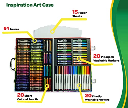 Crayola Inspiration Art Case Coloring Set - Rainbow (140ct), Art Kit For Kids, Toys for Girls &#x26; Boys, Holiday Gift For Kids [Amazon Exclusive]