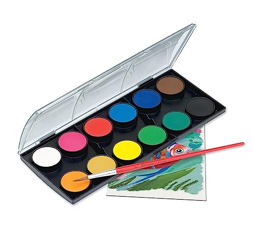 Faber-Castell Watercolor Paint Set With Brush - Premium Washable Watercolors for Kids, Multicolor, 1 count (pack of 1)