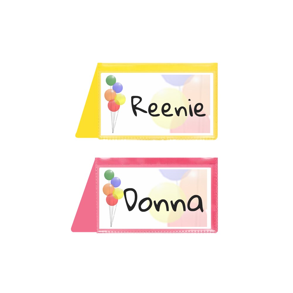 StoreSMART - Placecard Nametag Holders - Girl&#x27;s Birthday Party Pack - 20 Pack - Pink and Yellow