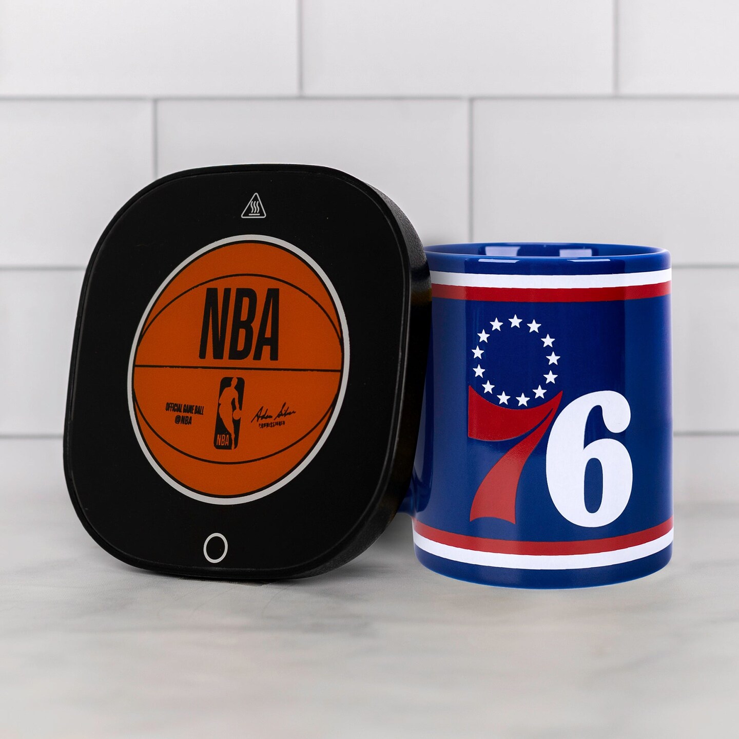 Uncanny Brands NBA Philadelphia 76ers Logo Mug Warmer Set