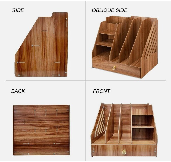 Office Desk Organizer Wooden Desktop Supplies