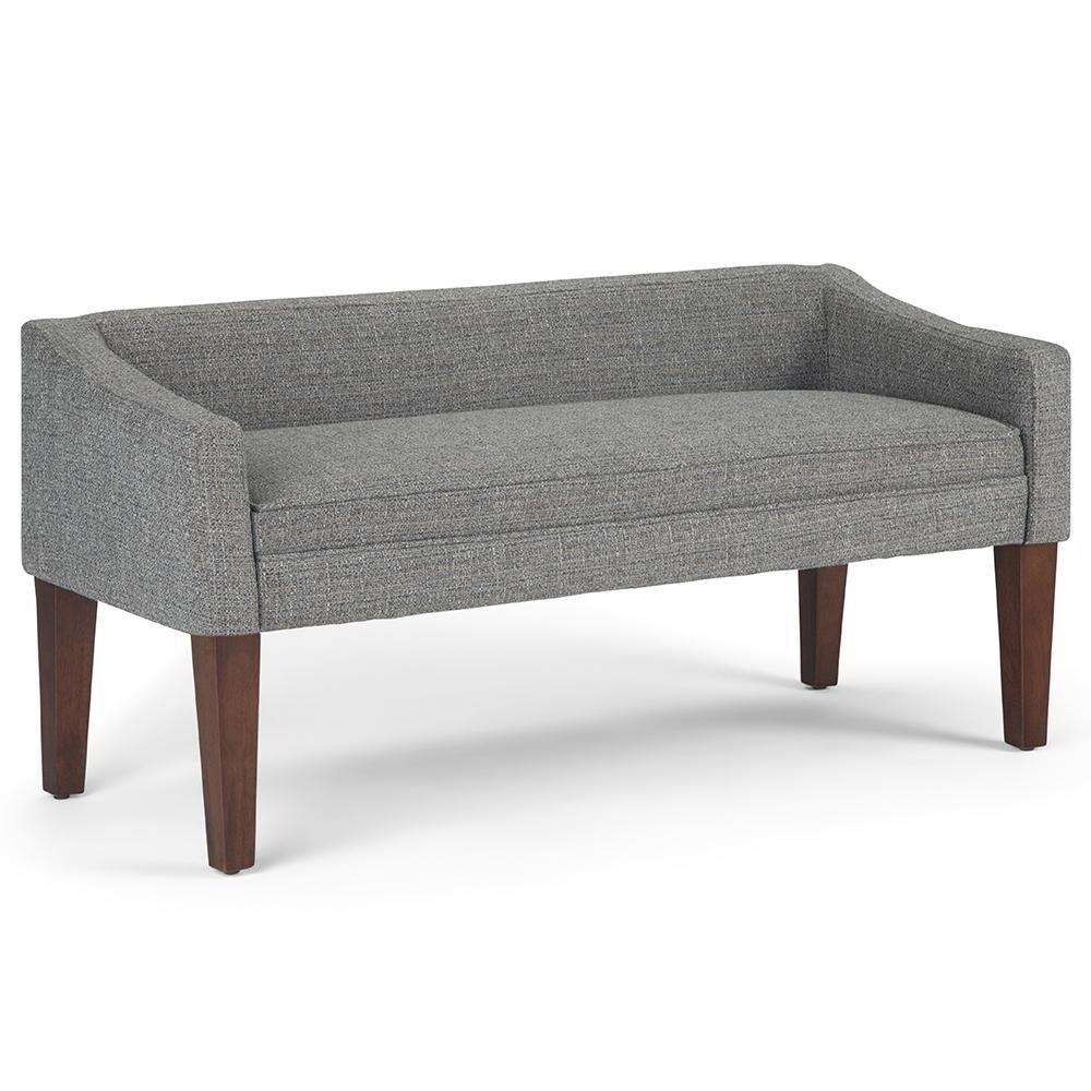 Simplihome Parris Upholstered 50&#x22;Bench, Stylish Low Back And Swooped Arms