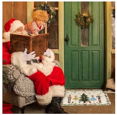 Watercolour Nutcracker Front Door Mat Non-Slip Merry Christmas Decorative Door Rugs Carpet Floor Mat for Xmas Winter Indoor Outdoor Home Office Decor, 17 x 29 in Nutcracker Doormat