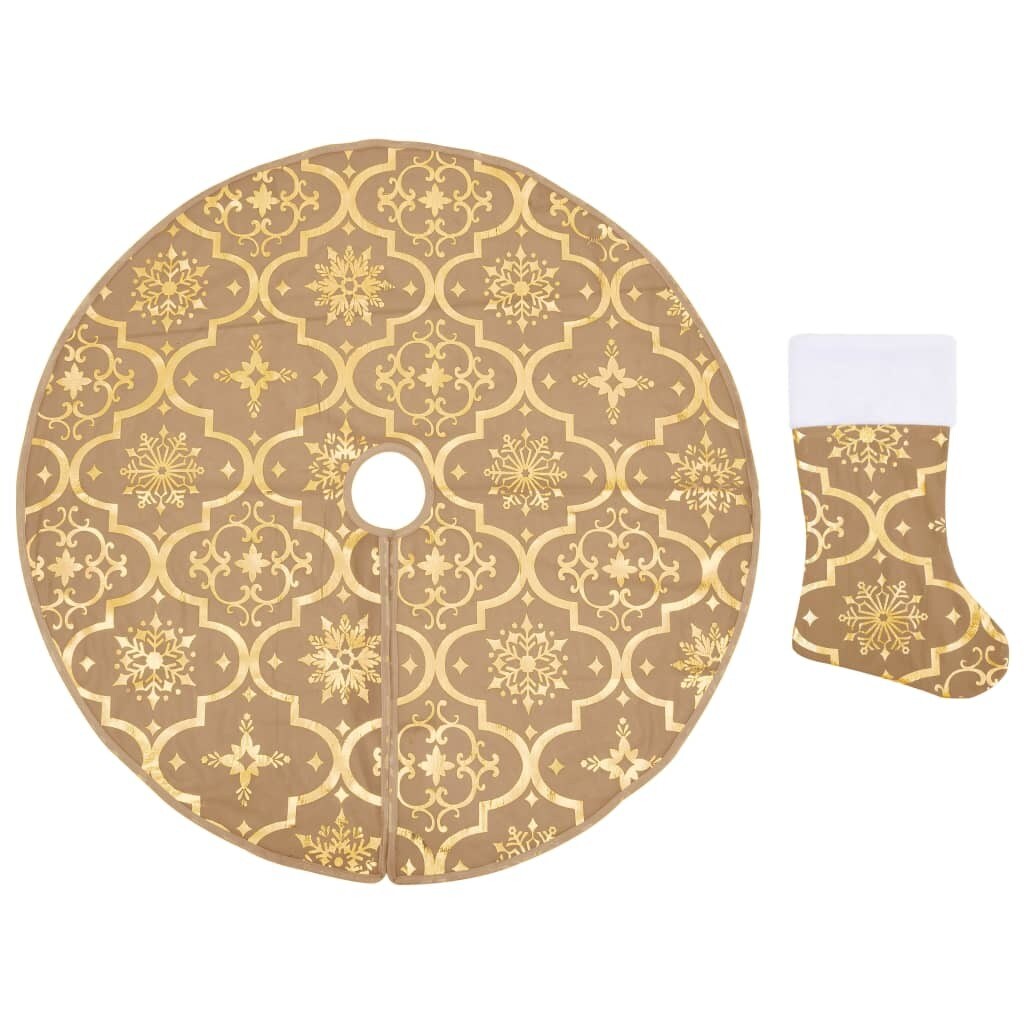 Luxury Christmas Tree Skirt with Sock 4 ft Fabric
