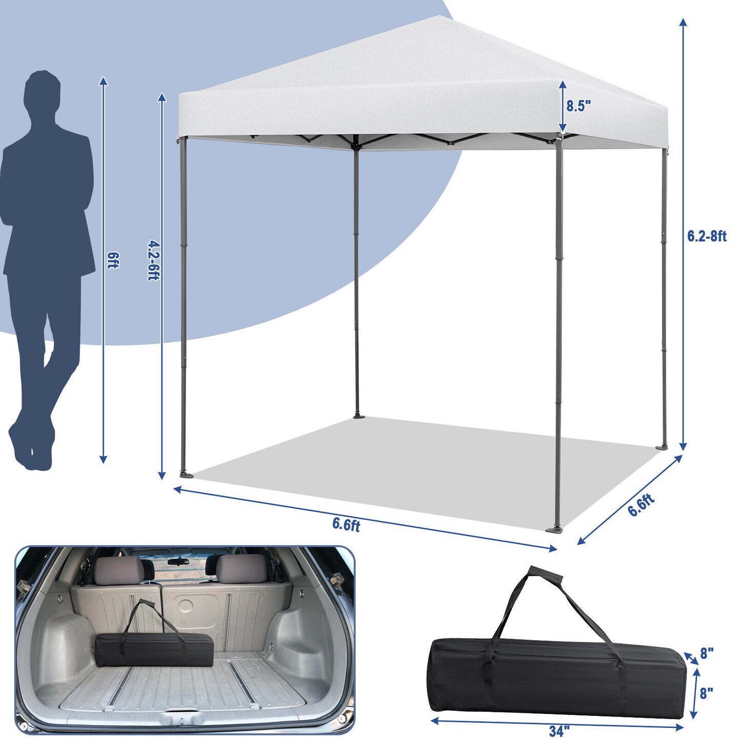 Outdoor Pop-up Canopy Tent with UPF 50+ Sun Protection