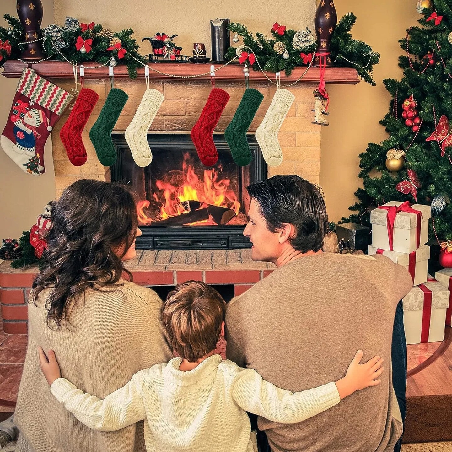 Knitted Christmas Stockings Classic Decor