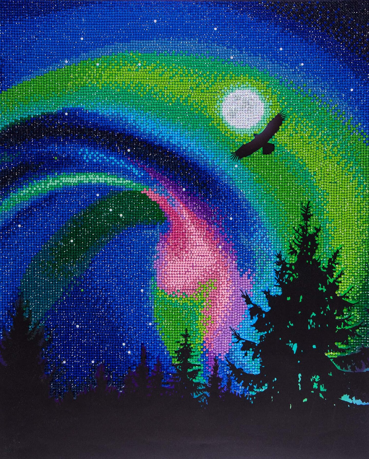 DIAMOND ART BY LEISURE ARTS Diamond Painting Kits For Adults 14"x16" Advanced Aurora Eagle, Full Drill, Diamond Art Kits, Dimond Art, Diamond Art for Adults, Diamond Art Kit