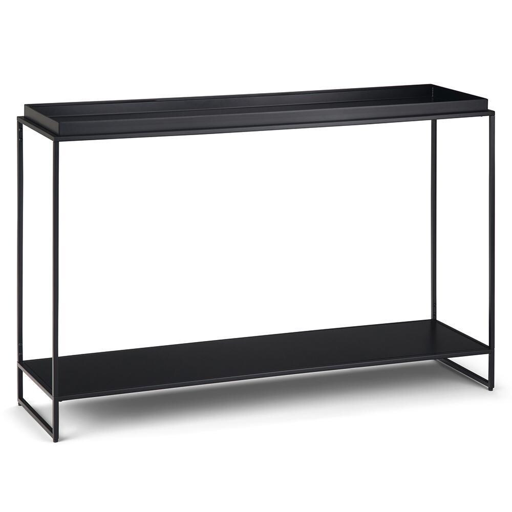 Simpli Home Garner Modern Industrial 47&#x22; Metal Tray Console Sofa Entryway Table