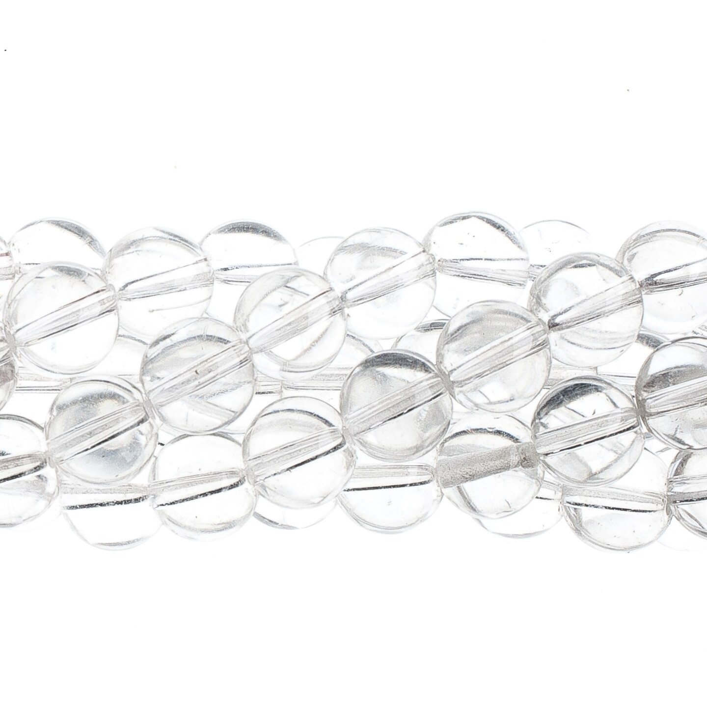 Earth's Jewel Semi-Precious 8mm Clear Quartz Natural Round Strung Bead