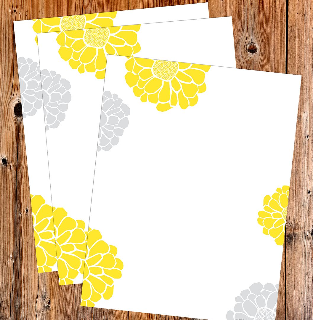 Great Papers! Sunny Flowers Stationery Letterhead, Invitations and Announcements, Printer Friendly, 8.5&#x22;x11&#x22;, 80 Pack