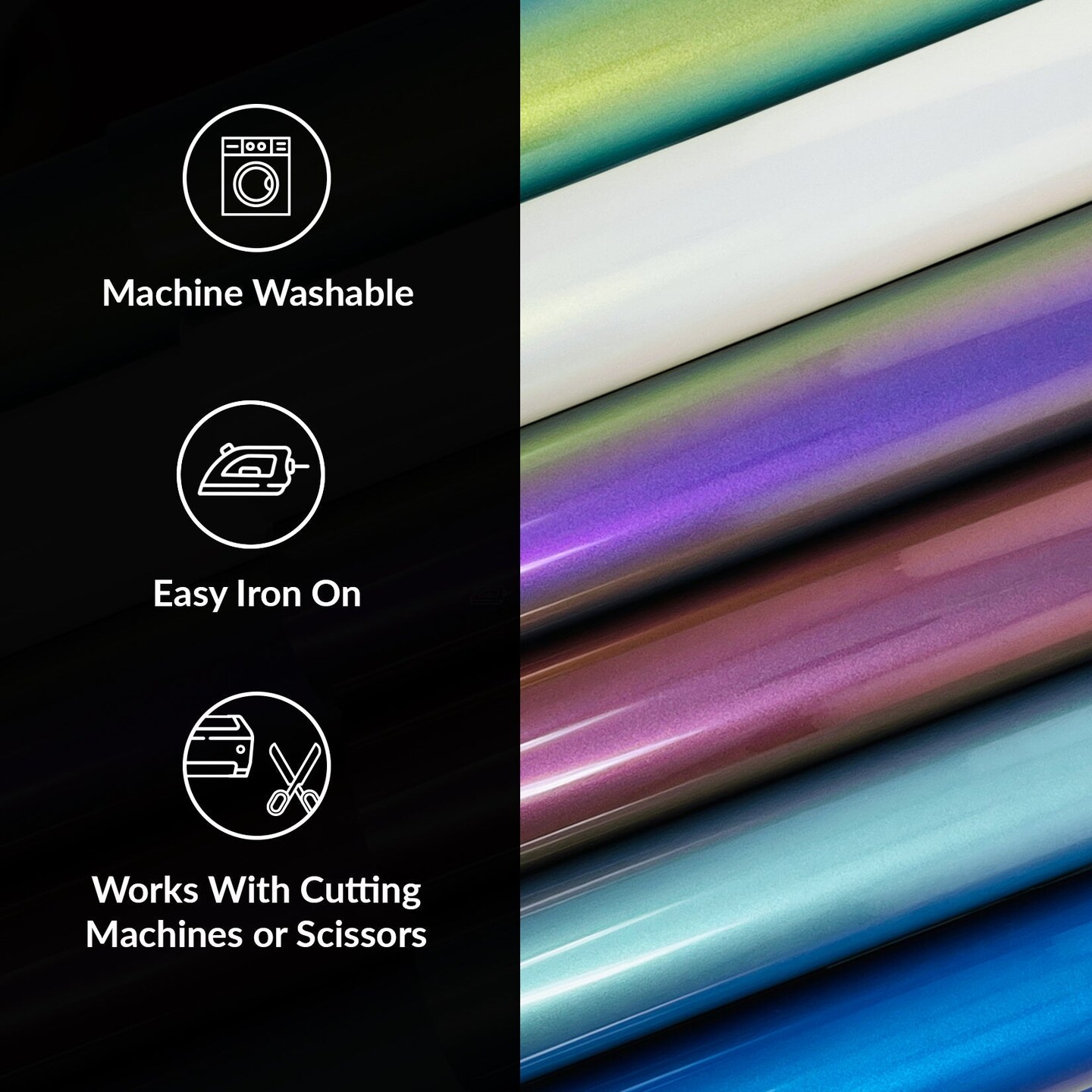 Mermaid Vinyl HTV Chameleon HTV Heat Transfer Vinyl Bundle 6 Colors HTV Vinyl Iron on Vinyl Sheets Without Roll Holographic Blue Ombre Teal Purple for Shirts and Crafts