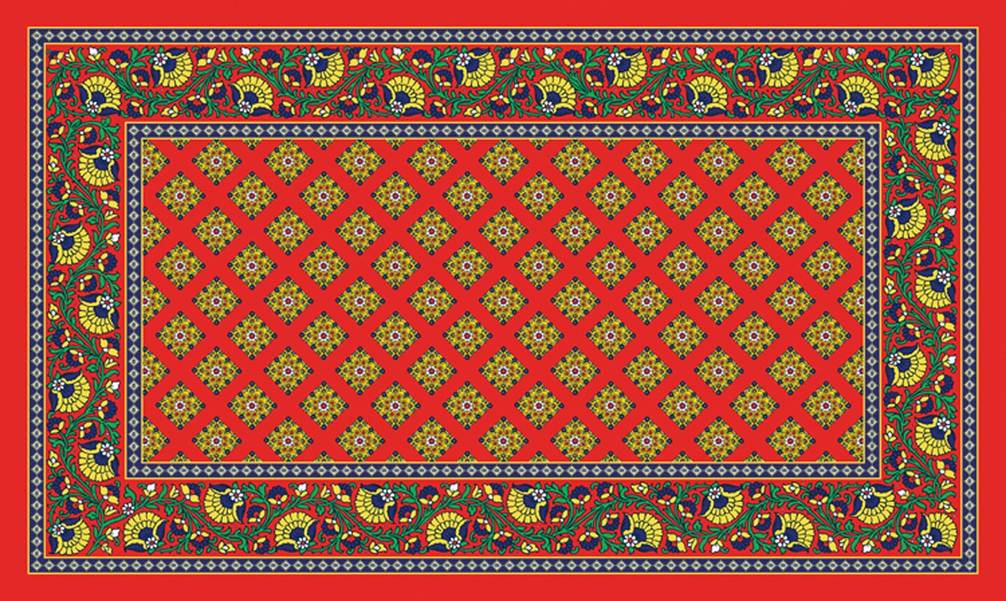 French Paisley - Red Door Mat (18 x 30&#x22;)