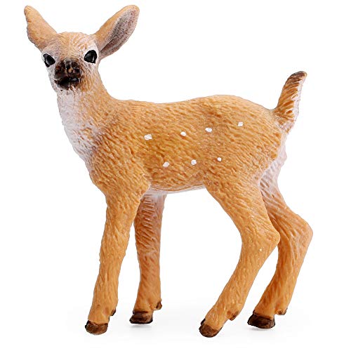 12 Pieces Deer Figurines Cake Toppers, Deer Toys Figure, Small Woodland Animals Set of 12 Fawn