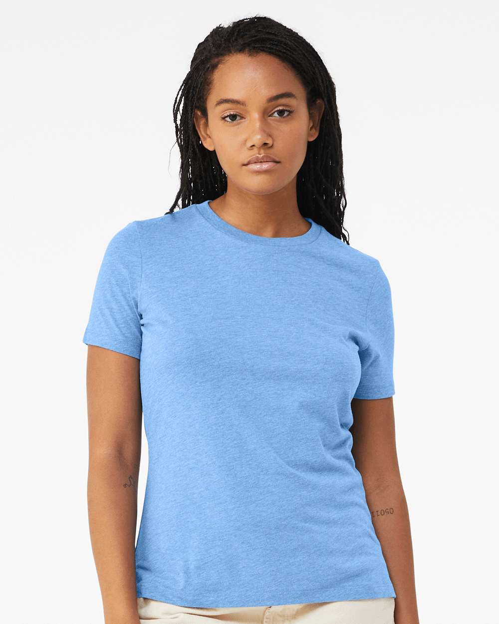 BELLA + CANVAS - Women’s Relaxed Fit Heather Cvc Tee 4.2 Oz 52/48 Ring ...