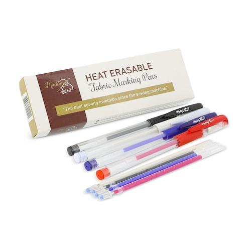 HMIEPRS 4 Colors Heat Erasable Fabric Pen Set, 8PCS Heat Erase Pen Shells  with 40PCS Refills and 1Pcs Pen Storage Bag, Fabric Marking Pens for  Sewing