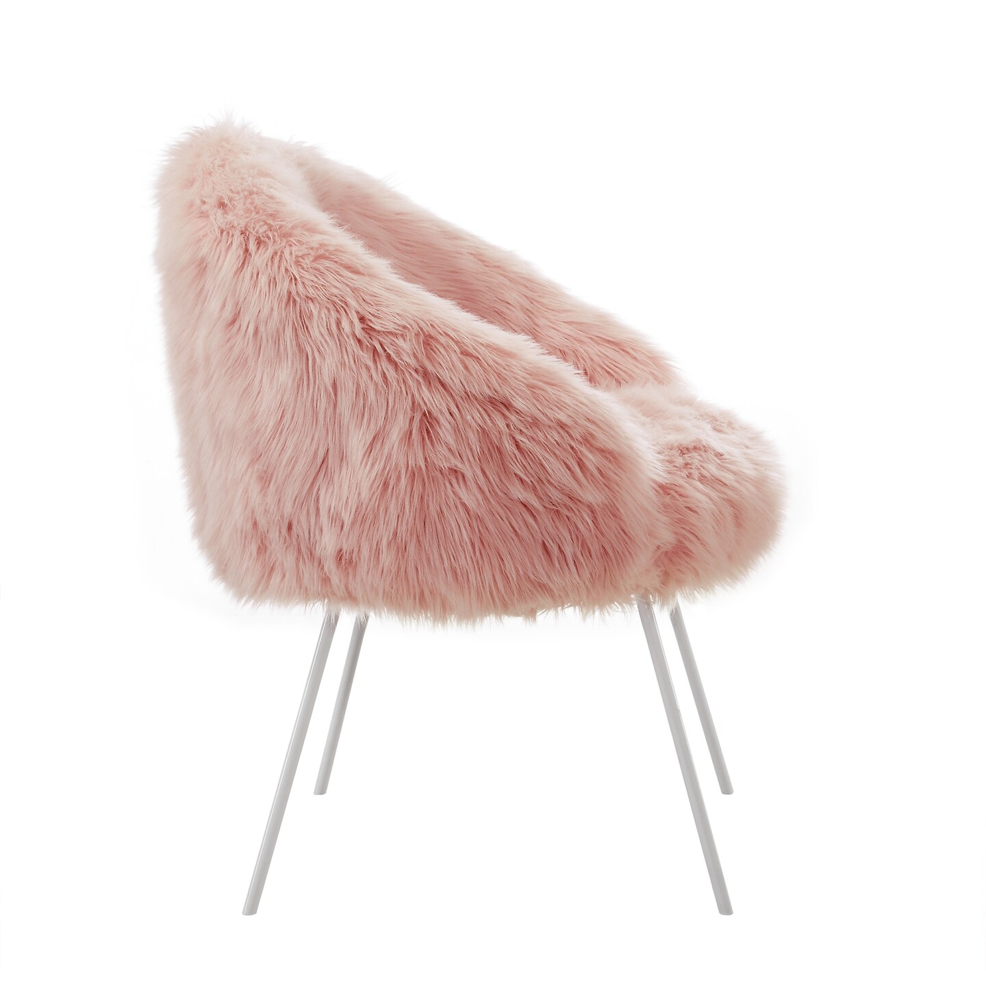 Zali Faux Fur Metal Leg Accent Chair