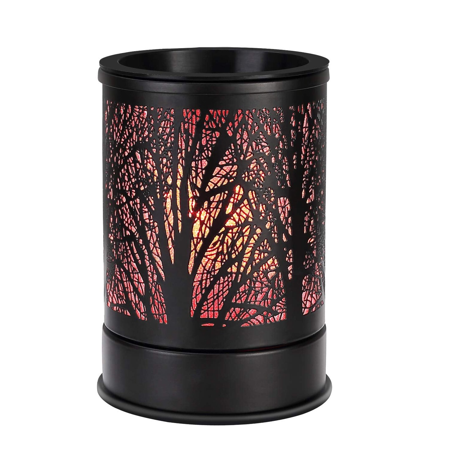 Fragrance Wax Melts Warmer with 7 Colors LED Changing Light Classic Black Forest Design Scent Oil Candle Warmer