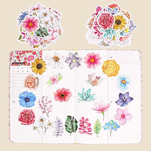 360 Pieces Flower Stickers SetDecorative Assorted Floral Sticker for Scrapbooking Planner Bullet Journals Supplies