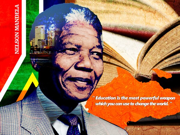 Nelson Mandela Poster Education is Powerful Weapon Art Print, 24&#x22;x18&#x22;, Unframed