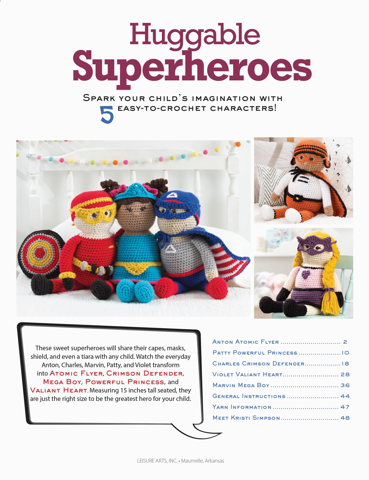 Leisure Arts Huggable Superheroes Crochet Book