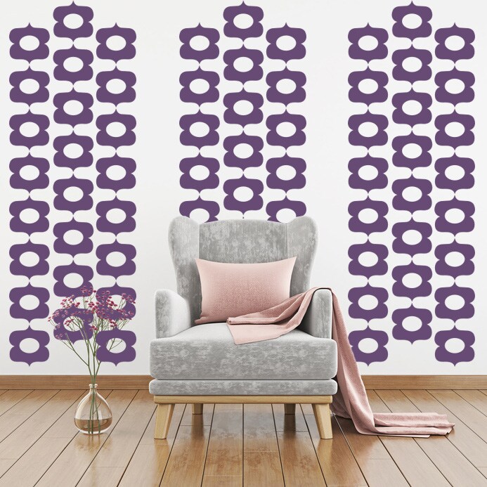 Mid Century Wall Decal, Modern Wall Decor, Flower Decals, Floral