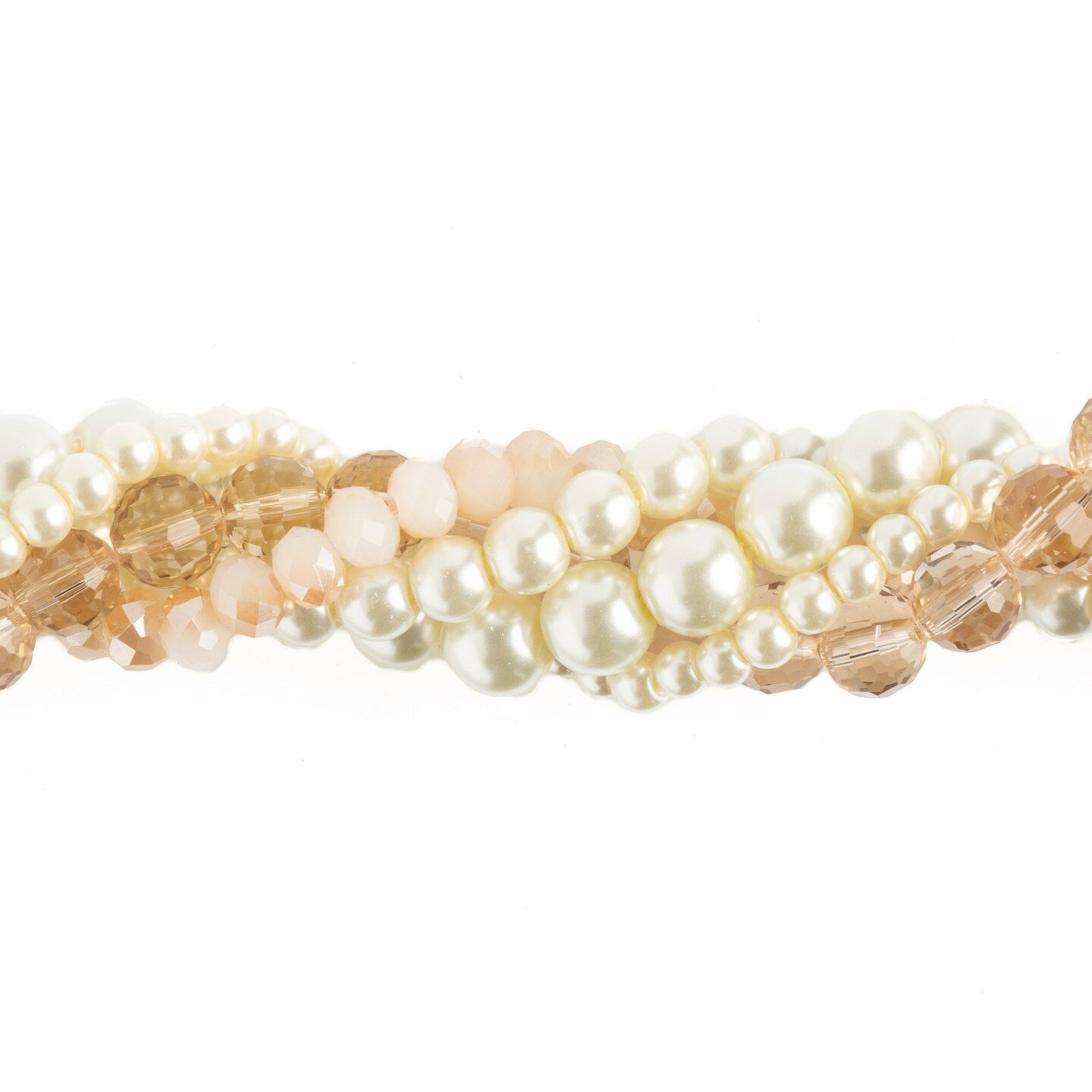 Crystal Lane DIY Salix Discolor Willow Twisted Glass &#x26; Pearls Beads, 5 Strands