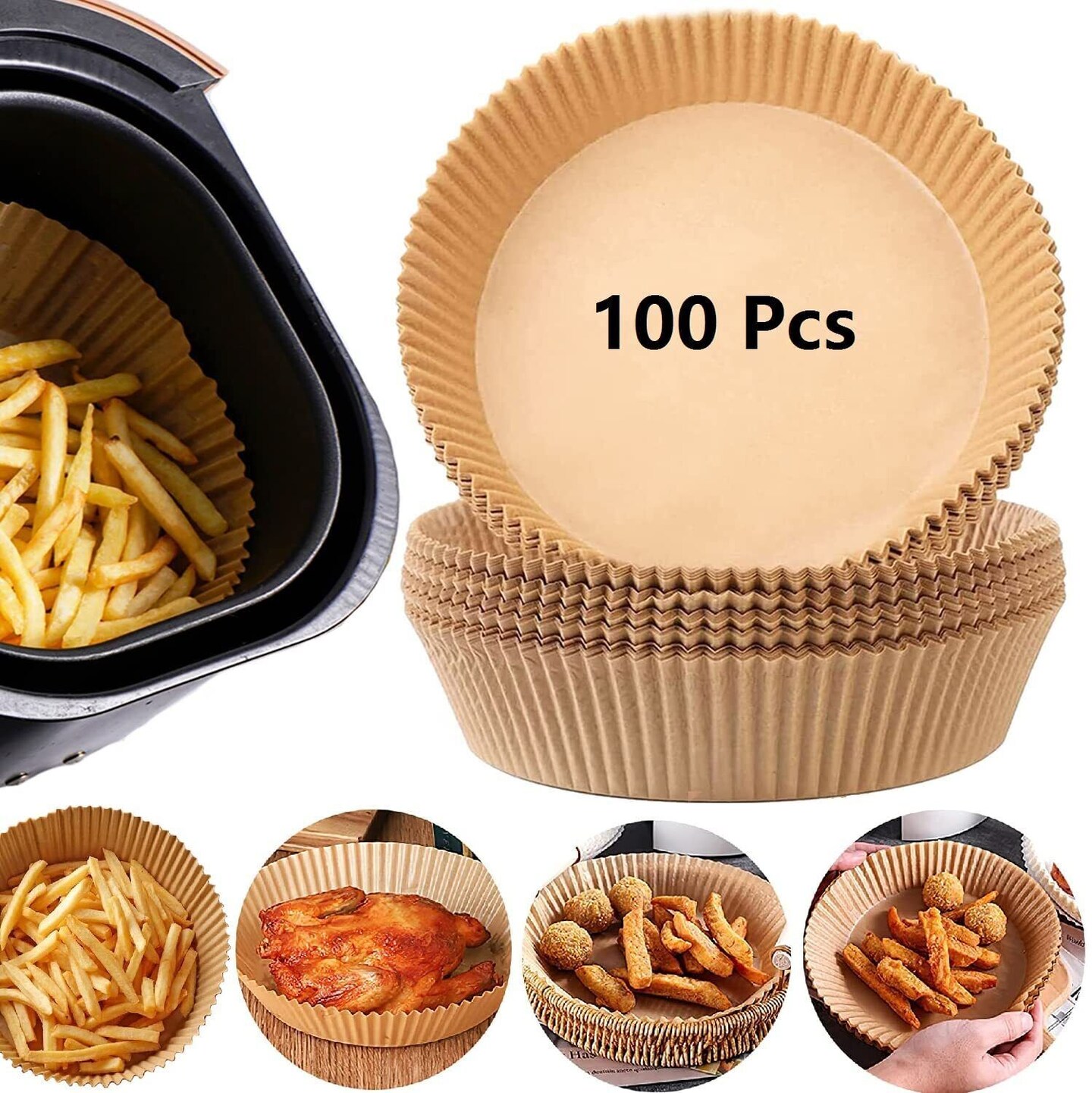 Air Fryer Disposable Paper Liner , Non-stick Disposable Liners.