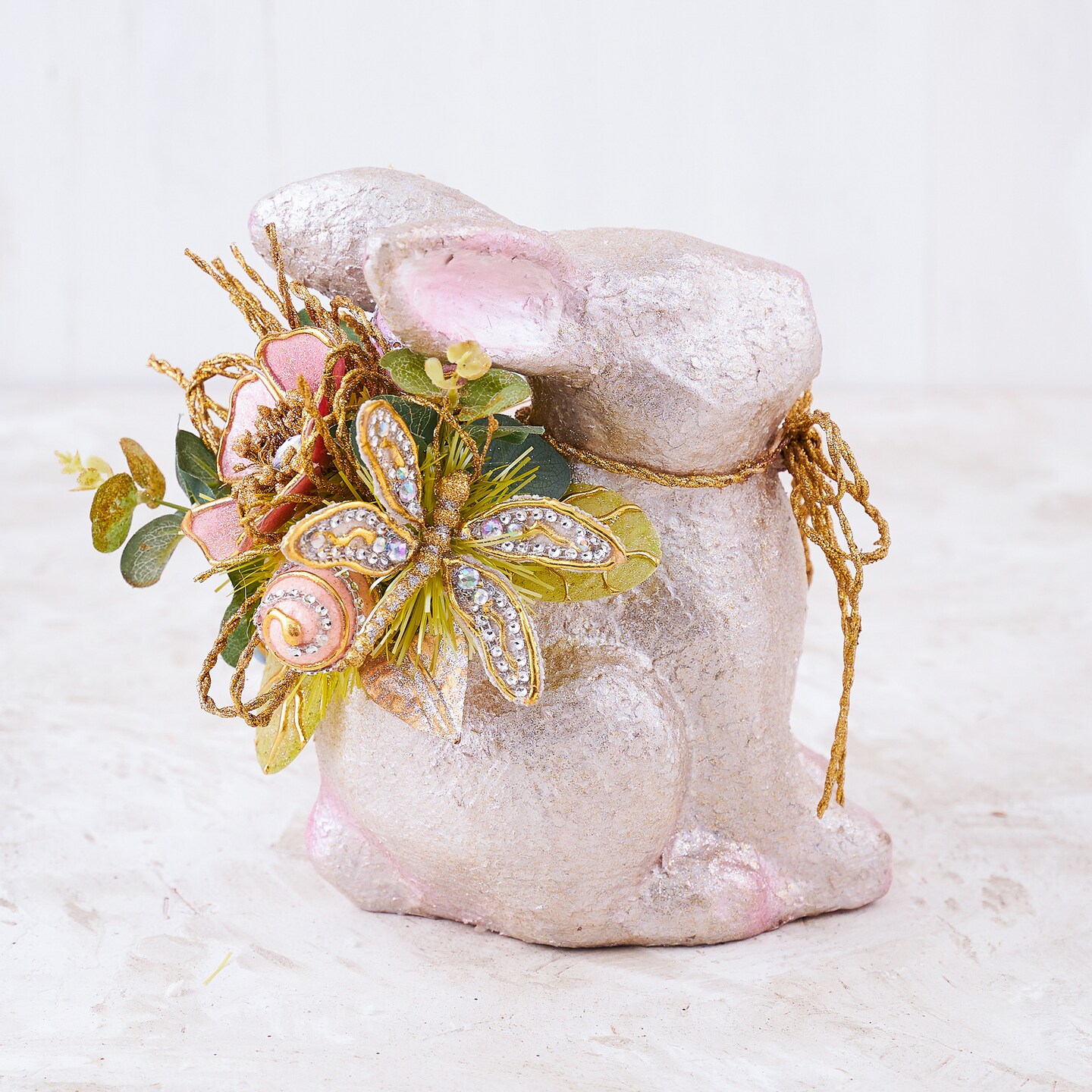 Easter Decorations - Easter Elegant Bunny Handcrafted Premium Centerpiece Decor