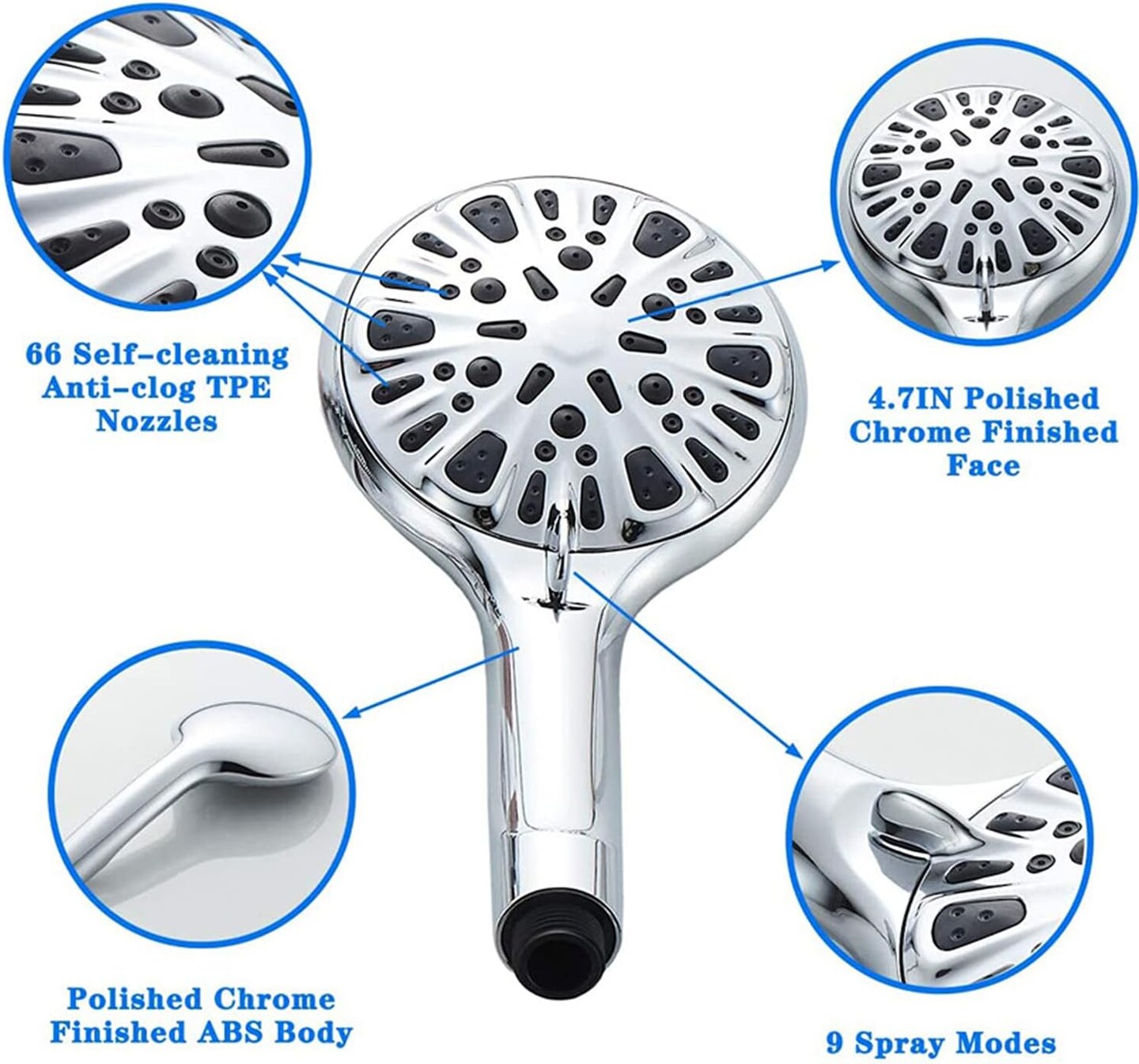 Handheld Shower Head Set With Hose 