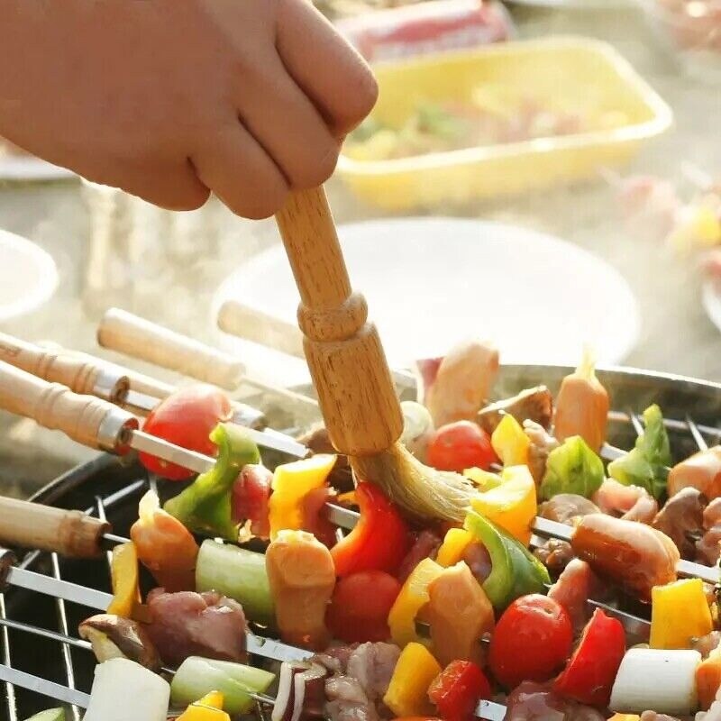 Wooden BBQ Brush for Basting, Cake Baking, and Buttering